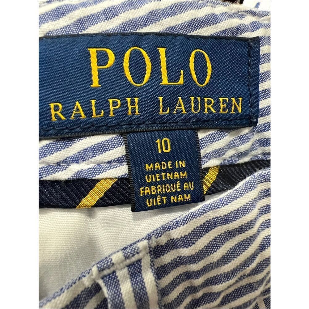 Polo Ralph Lauren blue And white stripe searsucker shorts size 10 - Picture 10 of 12
